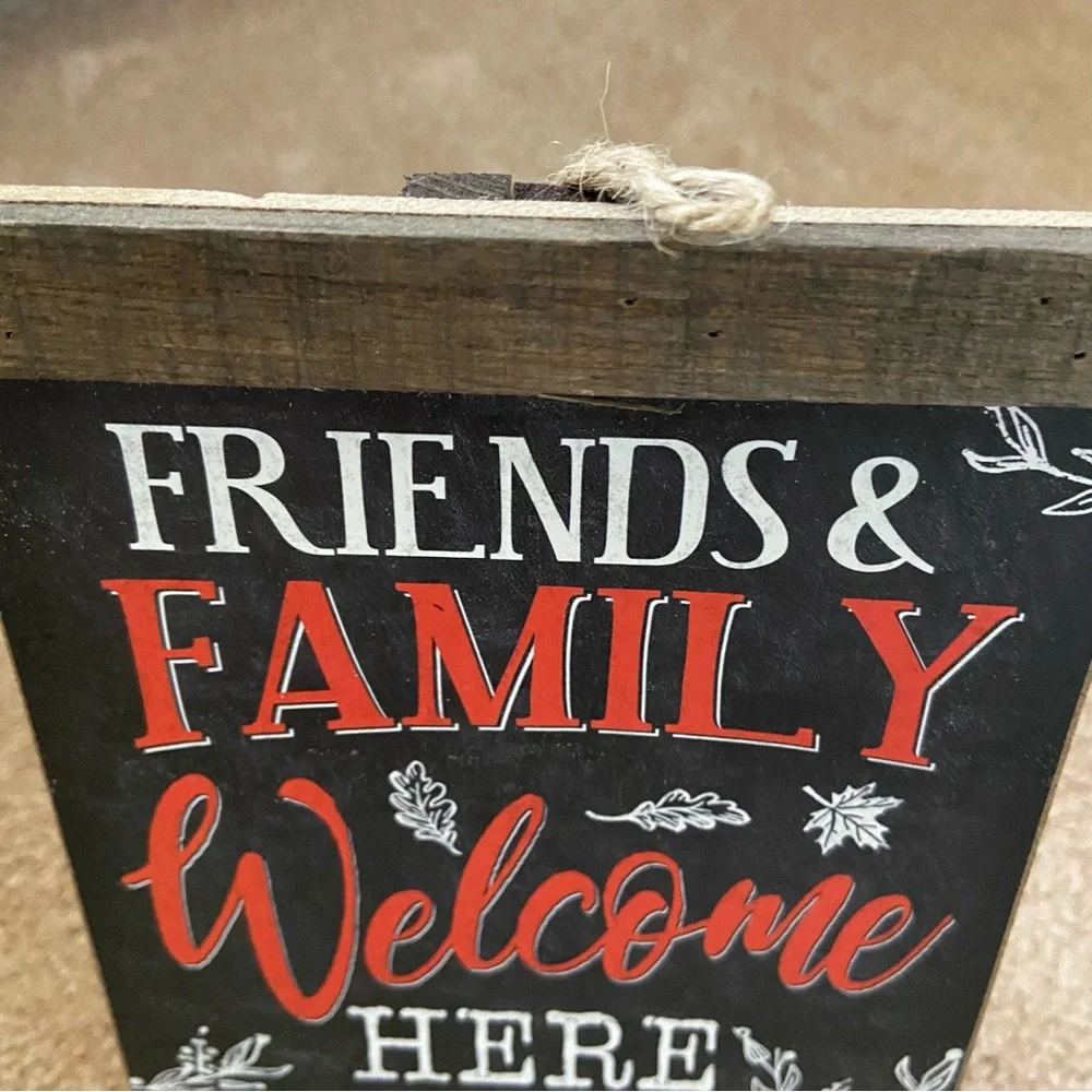 Friends & Family Welcome Here Wooden Easel Decor Sign - Picture 3 of 7